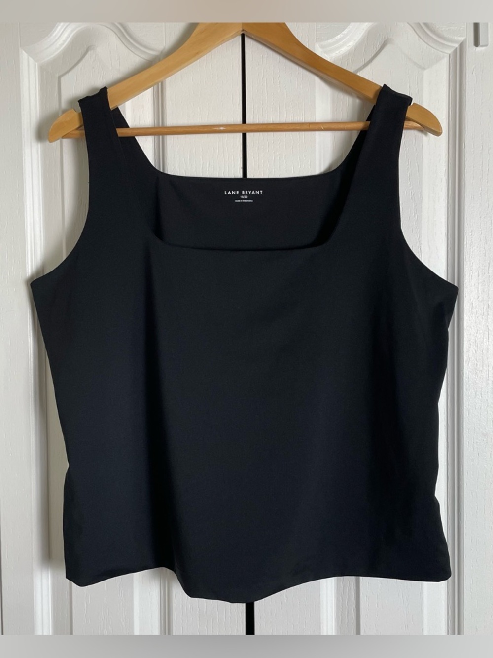 Lane Bryant Square Neck Tank Top Women’s 2X Black Stretch Sleeveless Minimalist